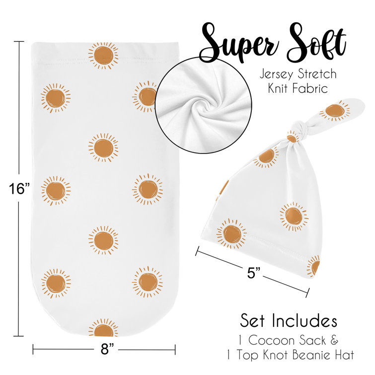 Sweet Jojo Designs White and Pumpkin Boho Sun Baby Cocoon and